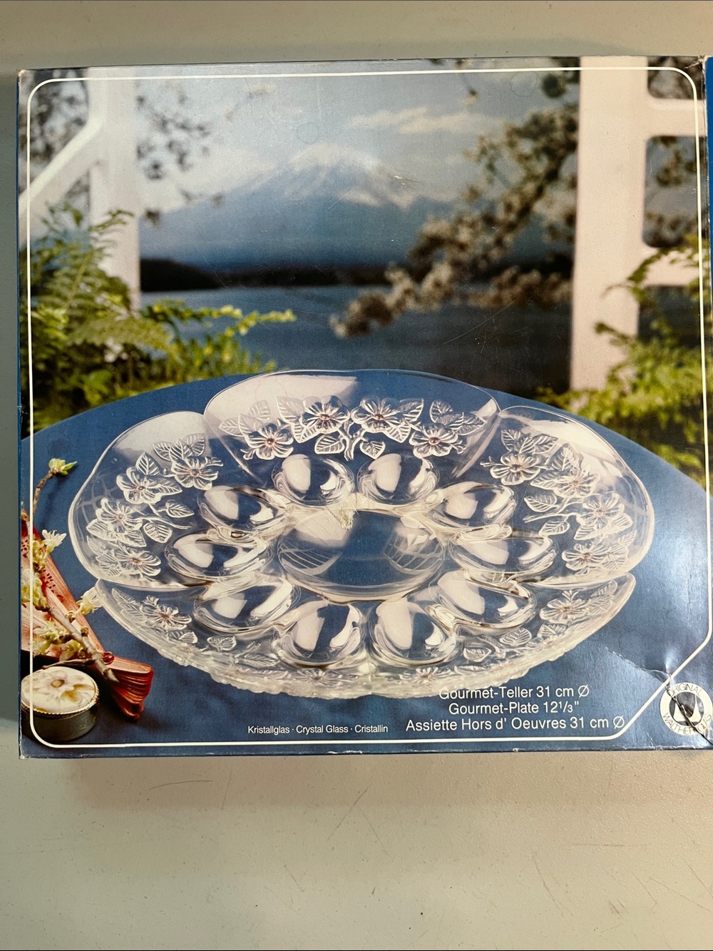 Mikasa Clear Crystal Floral Cut Serving Platter